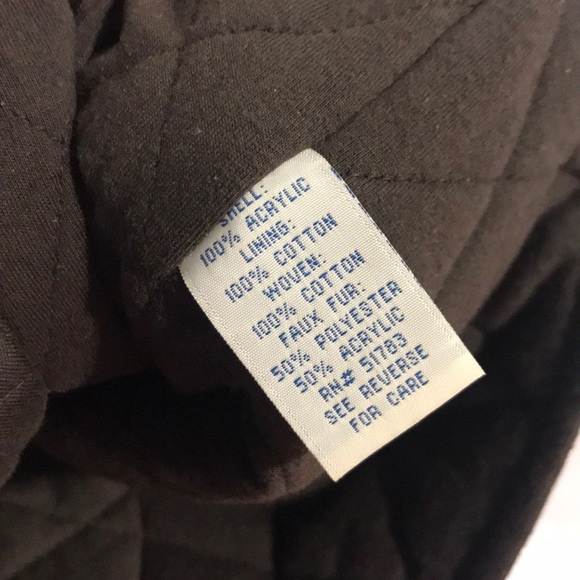 Maurices L Teal & Brown Vest with Fur Hood - Picture 6 of 6